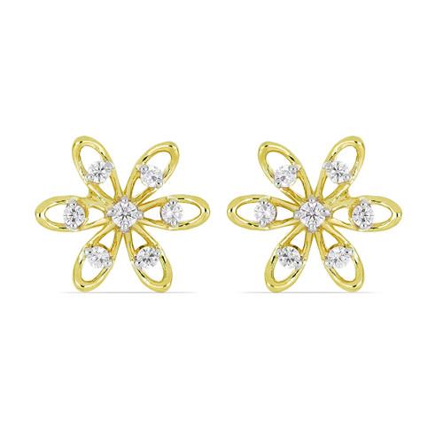 BUY WHITE DIAMOND GEMSTONE CLASSIC EARRINGS IN 14K GOLD